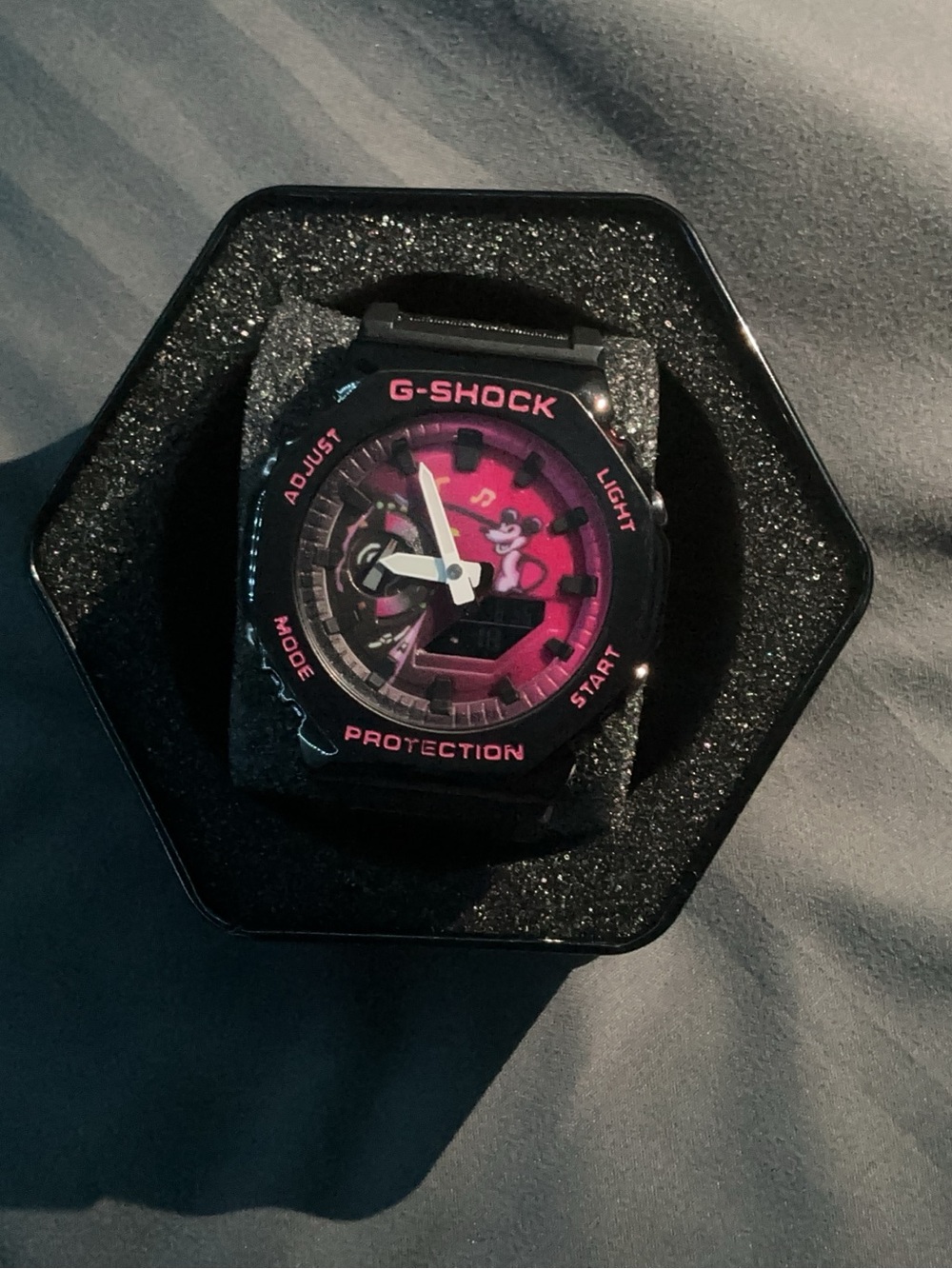 G-SHOCK Men’s Black Watch with Pink Dial - Shock Resistant